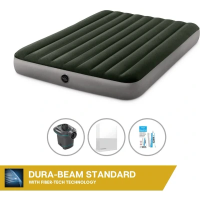 Afbeelding van Intex Luchtbedset 2 Persoons 152 x 203 25 cm Groen + Accessoires