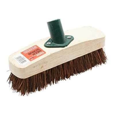 Afbeelding van ProDec PMDS901 9&quot; natuurlijke Palmyrah vezel stijve dek scrub hoofd bezem, bruin