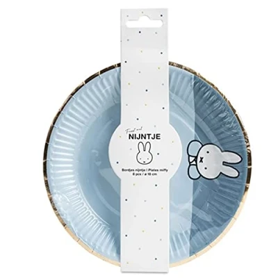 Afbeelding van Bord Nijntje baby blauw 18 cm 8 stuks