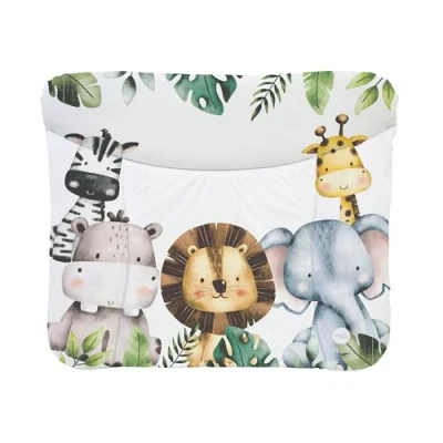 Afbeelding van Ceba Baby® Zacht aankleedkussen 75 x 72 cm, baby voor jongens en meisjes, waterdicht, afwasbaar, Oeko Tex® standaard 100, Made in EU, jungledieren