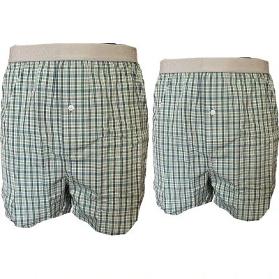 Afbeelding van Embrator 2 pack mannen Boxershort geweven katoen lime/blauw 3XL