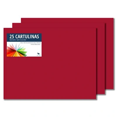 Afbeelding van Raylu Paper® 50 x 65 cm, 25 stuks, 180 g/m², ideaal voor knutselwerk, kantoor, tekenen, papyroflex (granaat)