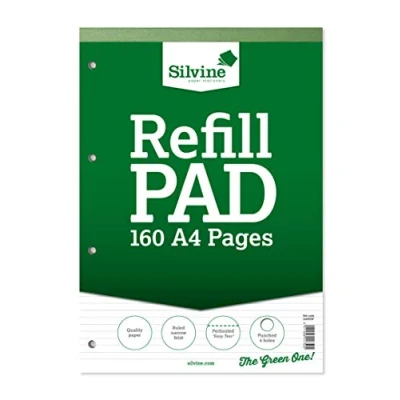 Afbeelding van Silvine A4 Refill Pad smal gevoerd (160 pagina&#039;s) Single