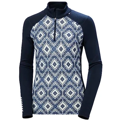 Afbeelding van Helly Hansen Thermoshirt Dames Womens Lifa Merino Mid Gra 1/2 Zip Marineblauw XS