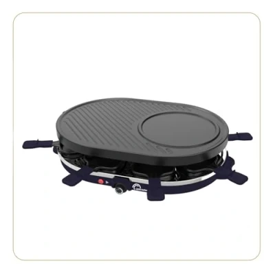 Afbeelding van LITTLE BALANCE 8749 Multi Cheese, Raclette Grill Pannenkoeken, 3 in 1, tot 8 personen, PFAS vrij, 1200 W, nachtblauw