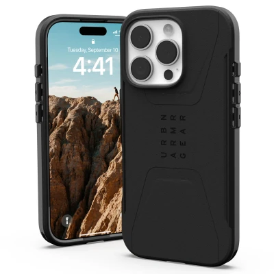 Afbeelding van Apple iPhone 16 Pro MagSafe Hoesje Kunststof UAG Hardcase/Backcover Zwart Telefoonhoesje Shockproof/Valbescherming