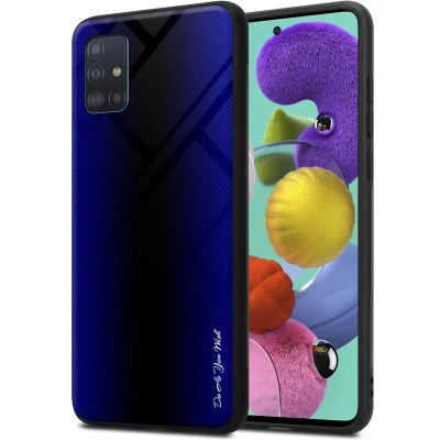 Afbeelding van Cadorabo Hoesje geschikt voor Samsung Galaxy A51 4G / M40s in KOBALT PAARS Beschermhoes gemaakt van TPU silicone Case Cover en achterkant gehard glas