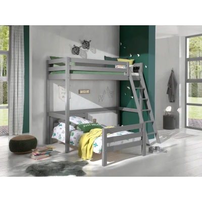Afbeelding van LUCEVI Pino Mezzanine Bed 90x200 cm + Ladder Grijs