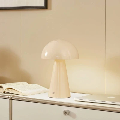 Afbeelding van Lindby LED tafellamp met touchdimmer 1licht IJzer, polycarbonaat H: 30 cm beige Inclusief lichtbron
