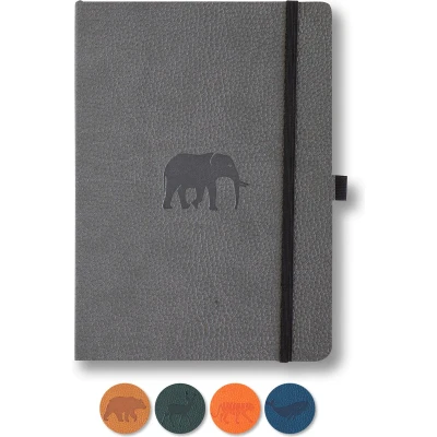 Afbeelding van Dingbats* Wildlife A5 Soft Cover Notitieboek Grey Elephant Stippen