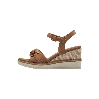 Afbeelding van Tamaris Sandalen met plateauzool, Dames, Maat: 40, Camel Schoenen