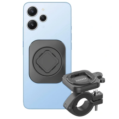 Afbeelding van Accezz EasyLock telefoonhouder fiets Universeel Aluminium 360 graden draaibaar Zwart