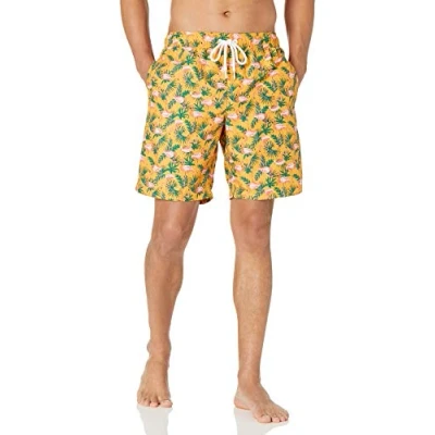 Afbeelding van Amazon Essentials Heren 9&quot; sneldrogende zwembroek, oranje flamingo, M