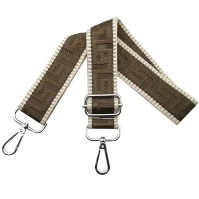 Afbeelding van Schouderriem voor tas, tasriemen om te wisselen, verstelbare tasriem, breed, 3,8 cm, met zilveren karabijnhaak, tasband, schouderriem, draagriem dames, k7 donker,