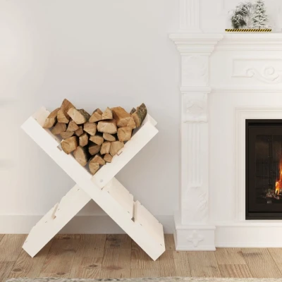 Afbeelding van Houtblokhouder 47x39,5x48 cm massief grenenhout wit