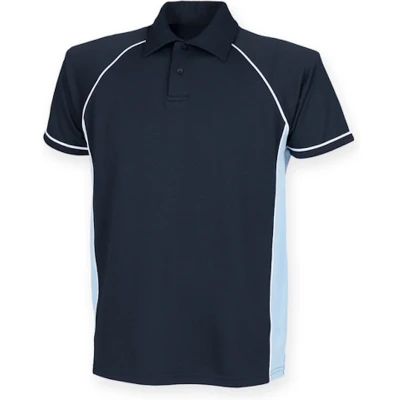 Afbeelding van Herenpolo &#039;Piped Performance&#039; met korte mouwen Navy/Sky XL