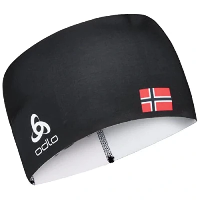 Afbeelding van Odlo Unisex hoofdband COMPETITION FAN WARM, zwart NOORWEGIAN vlag,