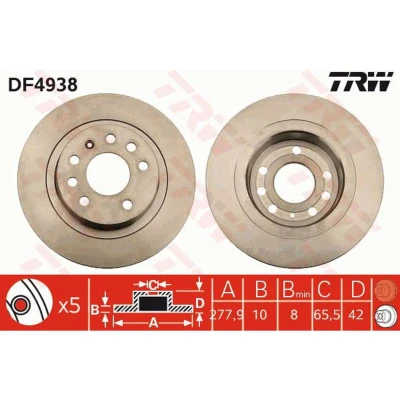 Afbeelding van Trw Remschijf DF4938