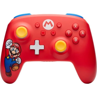 Afbeelding van PowerA draadloze controller voor de Nintendo Switch Mario Vreugde, OLED model, Lite, gamepad, gamecontroller, Bluetooth controller, bewegingscontroller, officieel gelicentieerd