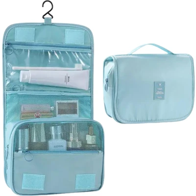 Afbeelding van Pazzo Goods toilettas Base met haak M Mint groen Reis Ophangbaar
