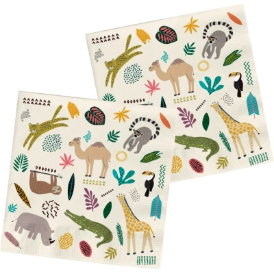Afbeelding van Servetten Zoo Party 33x33cm 20 stuks