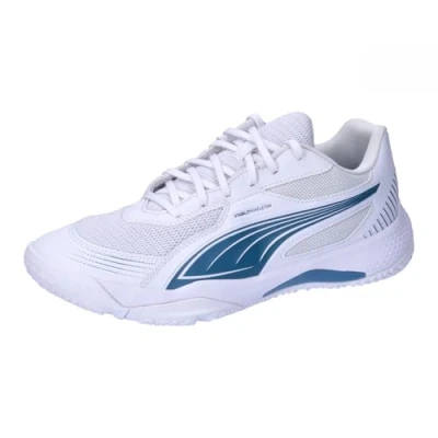 Afbeelding van Puma Solarflash III Handbalschoenen, Heren, Maat: 47, White/blue horizon Textiel/ synthetisch