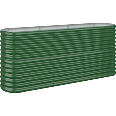 Afbeelding van vidaXL Plantenbak 152x40x68 cm gepoedercoat staal groen