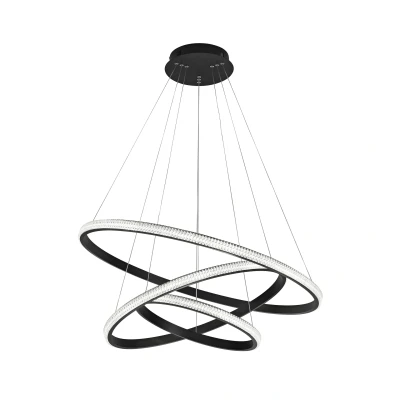Afbeelding van Nova Luce, Hanglamp, NAGER LED hanglamp zwart 62W warm wit 120x78cm dimbaar 9481093