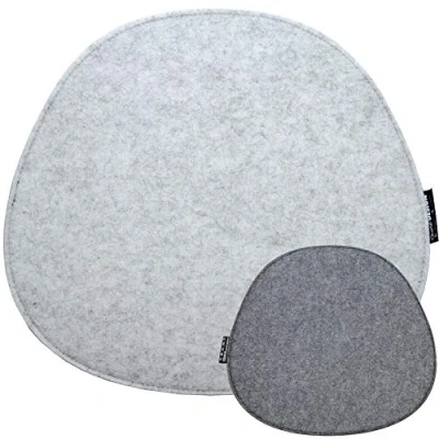 Afbeelding van DuneDesign vilten zitkussen ovaal 40x37cm stoelkussen stoelpad 8mm lichtgrijs