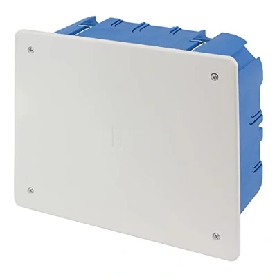 Afbeelding van POLY POOL PP8183 inbouw aansluitdoos met deksel elektrische box voor wandmontage rechthoekig aansluitkast schroeven bevestiging Made in Italy