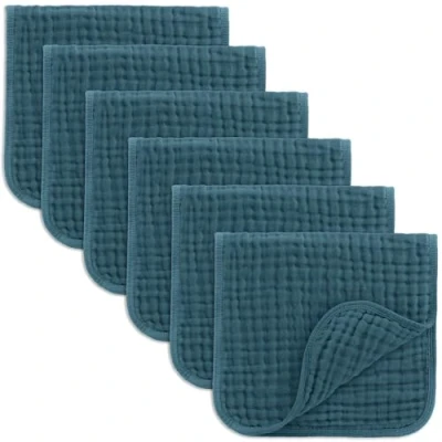 Afbeelding van Comfy Cubs Muslin spuugdoeken 6 set grote 100% katoen handwashandjes lagen extra absorberend en zacht (Neptunus, verpakking van 6)