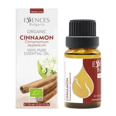 Afbeelding van Essences Bulgaria Biologische Ceylon Kaneel Essentiële Olie 0,51 Fl Oz 15 ml Cinnamomum zeylanicum 100% puur en natuurlijk Onverdund Therapeutische kwaliteit Aromatherapie Cosmetica
