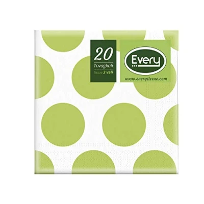 Afbeelding van Every E243 D100 Tissue servet, papier, groen, 24x24x0.54 cm, 20 stuks