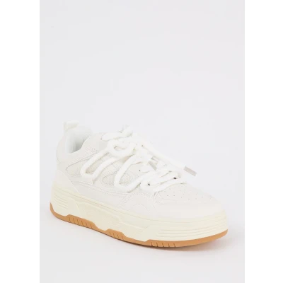 Afbeelding van Steve Madden Boomer White Multi Dames Sneaker SM11003420 03007 077 Maat 37