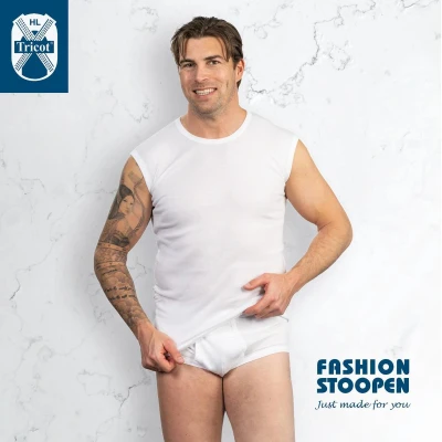 Afbeelding van HL tricot heren slip met gulp Flatlock XXXXL Wit