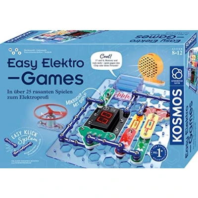 Afbeelding van KOSMOS 620998 Easy Elektro games, spelenderwijs leren via circuits bij het programmeren van mini experimenteerdoos voor elektrotechniek, kinderen 8 tot 12 jaar