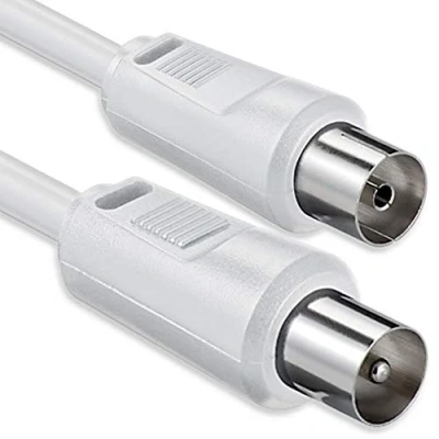 Afbeelding van Antennekabel 1,5 meter 2x afgeschermde coax stekker &gt; bus wit St Ku 75db