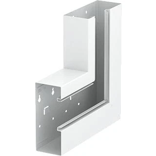 Afbeelding van Obo hoekstuk wandgoot met 1 deksel staal bevestiging binnenliggend bxd 170x70mm wit ral9010 6277820