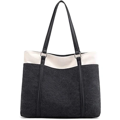 Afbeelding van JANSBEN Dameshandtas, schoudertas, canvas, casual, grote tas, shopper, elegant, voor kantoor, school, werk, zwart, X Large, schoudertassen
