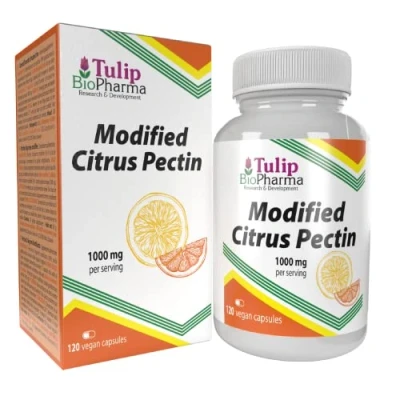 Afbeelding van Modified Citrus Pectin (MCP) 500mg 120 capsules, 90% Galacturonic Acid, in Laboratorium getest, hoge dosering