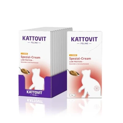 Afbeelding van Kattovit Nier/Renal speciale crème voor katten Kattendieet Snack ter ondersteuning van de nierfunctie volwassen katten. met praktische portionering 11x6x15 g kip