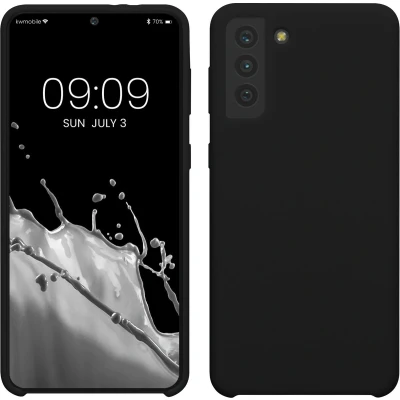 Afbeelding van kwmobile telefoonhoesje geschikt voor Samsung Galaxy S21 Plus Hoesje met siliconen coating Smartphone case in zwart