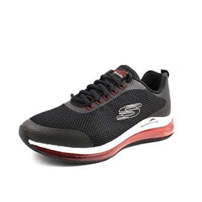Afbeelding van Skechers Sport Skechair Element 2.0 Sneakers laag, Heren, Maat: 42.5, Black/red Textiel/ synthetisch