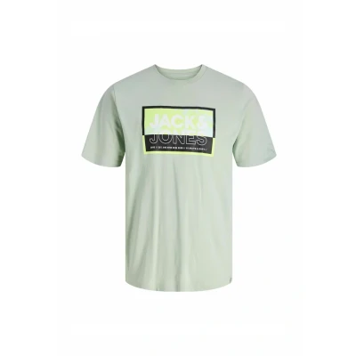 Afbeelding van Jack &amp; Jones LOGO Rundhalsausschnitt Tshirt print, Heren, Maat: Medium, Aqua gray