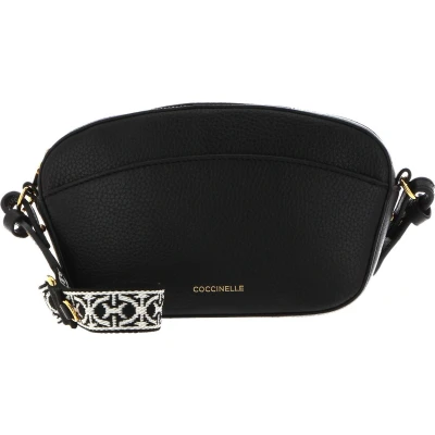 Afbeelding van COCCINELLE Leren Schoudertas Enchanteuse Mini Bag Grained Leather Noir Zwart