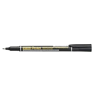 Afbeelding van Pentel Extra Fijne Permanente Marker Zwart Pack van 12, NF450 A