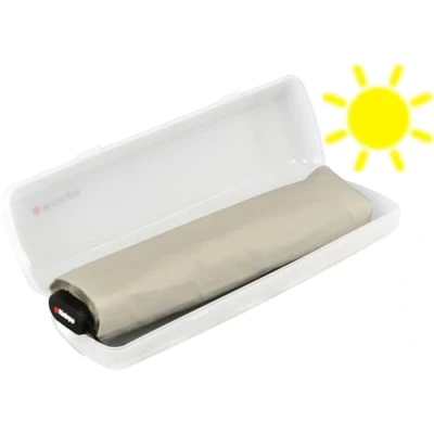 Afbeelding van Knirps Ultra US.050 Slim Manual Zakparaplu Ultralicht en plat Stormbestendig Winddicht 21 cm, Beige met etui, 90 cm