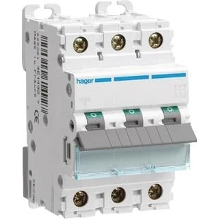 Afbeelding van Hager installatieautomaat 3p 10ka c karakteristiek 16a 3 modulen ncn316