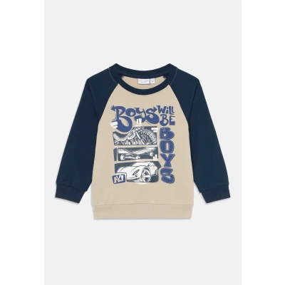 Afbeelding van NAME IT Sweatshirt &#039;NMMVILDAR&#039; donkerblauw / greige zwart wit