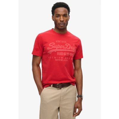 Afbeelding van Superdry Classic Heritage Tshirt print, Heren, Maat: Small, Ferra red marl